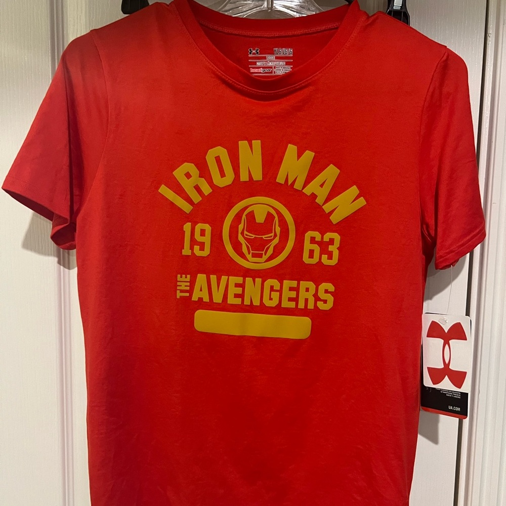 Boys Under Armour Marvel Avengers Iron-Man Heatgear Loose Shirt~YLG~NWT